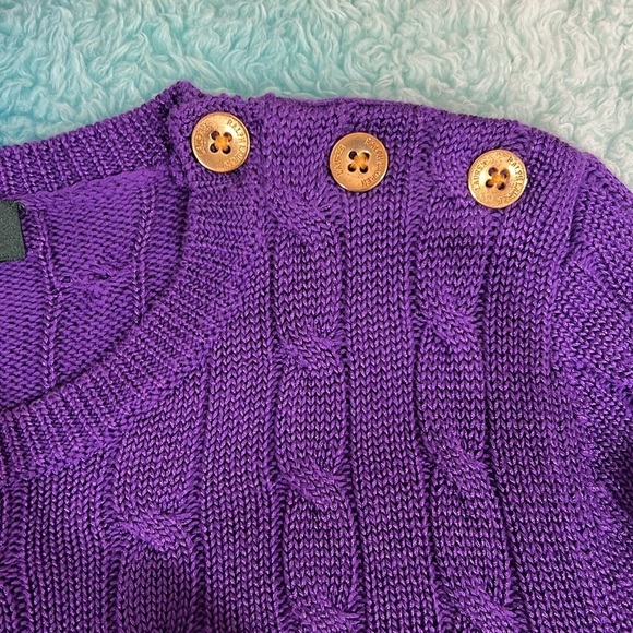 🔥Lauren Ralph Lauren Purple Crew Neck Cable Knit Sweater🔥 - Picture 6 of 6